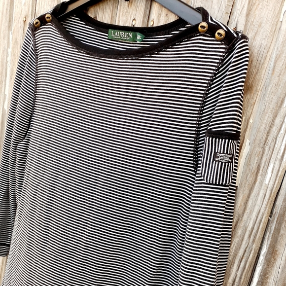 Ralph Lauren Tops - Ralph Lauren long sleeve, button shoulder, Sz XL